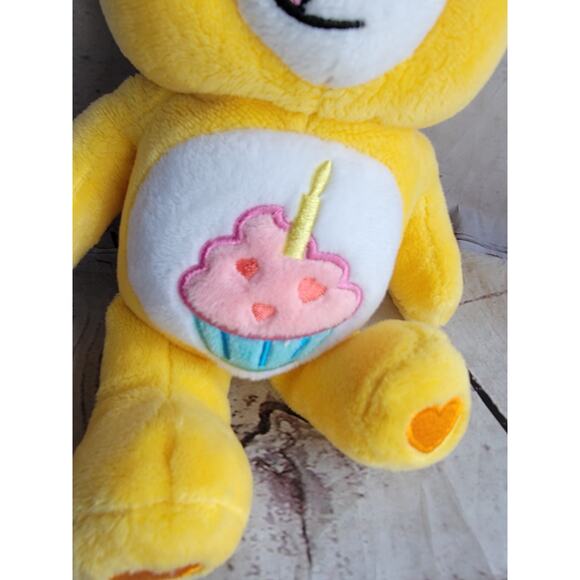 Care Bears Yellow Birthday Bear Stuffed Bean Plush Cupcake Party Hat 9inch - Picture 2 of 9